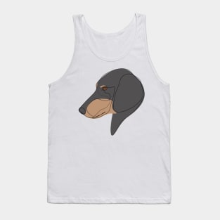 Dachshund - one line drawing Tank Top
